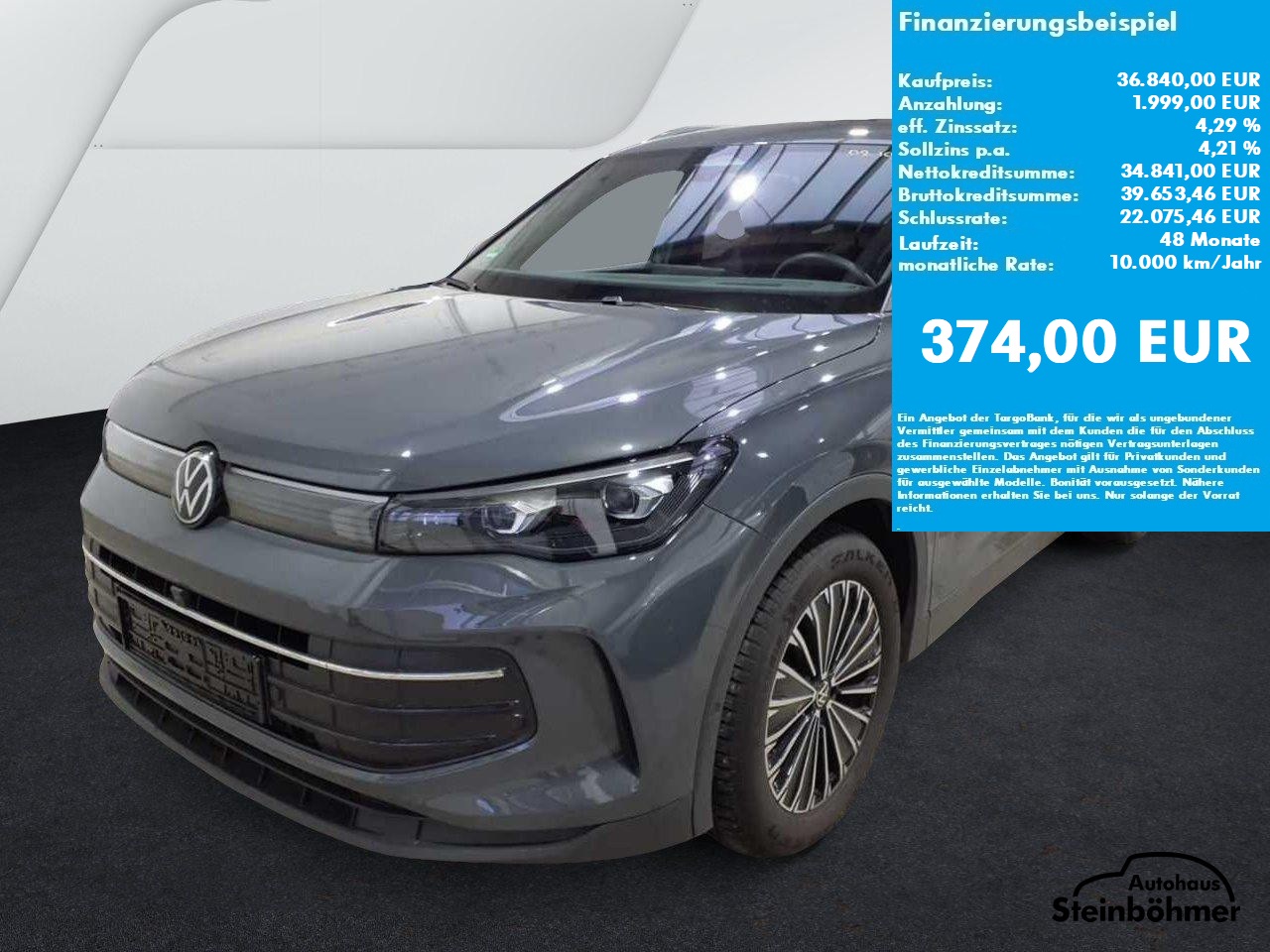 VW Tiguan GOAL Plus 2.0TDI DSG IQ.Light NAV AHK Bluetooth Head Up Display Navi LED Klima Einparkhilfe el. Fenster