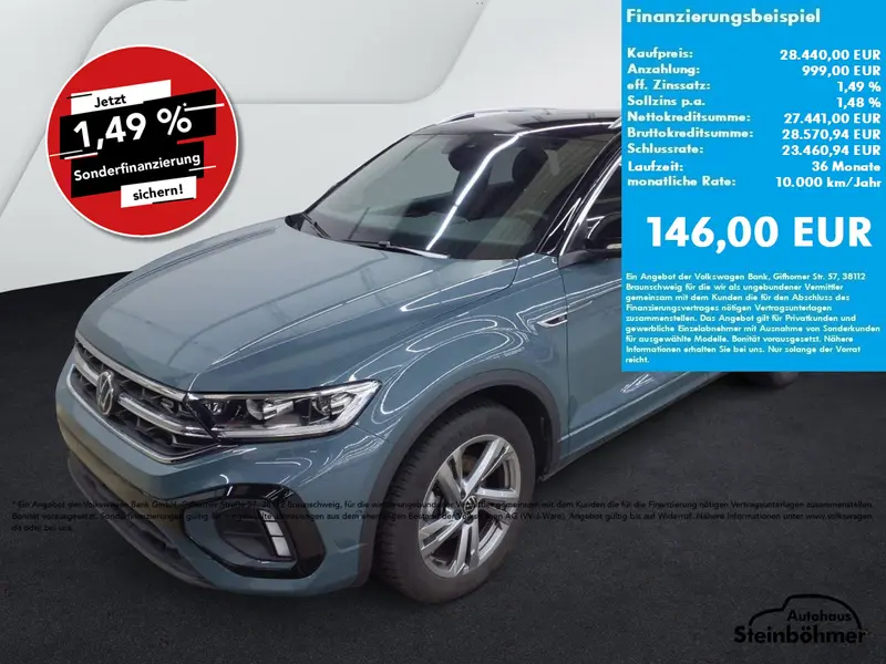 VW T-Roc R-Line 1.5TSI DSG LEDPlus NAV AHK ACC SHZ Bluetooth Navi LED Klima Einparkhilfe el. Fenster
