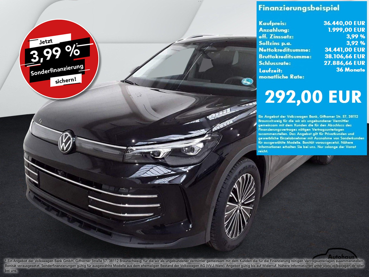 VW Tiguan Elegance 1.5eTSI DSG IQ.Light NAV AHK ACC Bluetooth Navi LED Klima Einparkhilfe el. Fenster