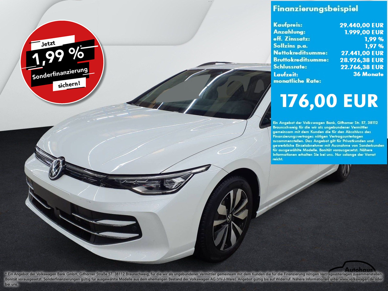 VW Golf Variant GOAL 1.5 eTSI DSG LED Plus NAV AHK Bluetooth Navi Klima Einparkhilfe el. Fenster