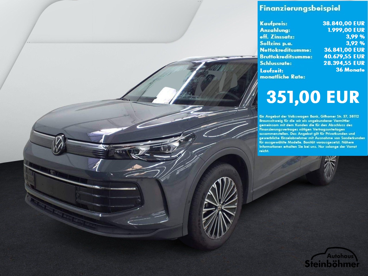 VW Tiguan GOAL 2.0TDI DSG IQ.Light NAV AHK ACC Bluetooth Head Up Display Navi LED Klima Einparkhilfe el. Fenster