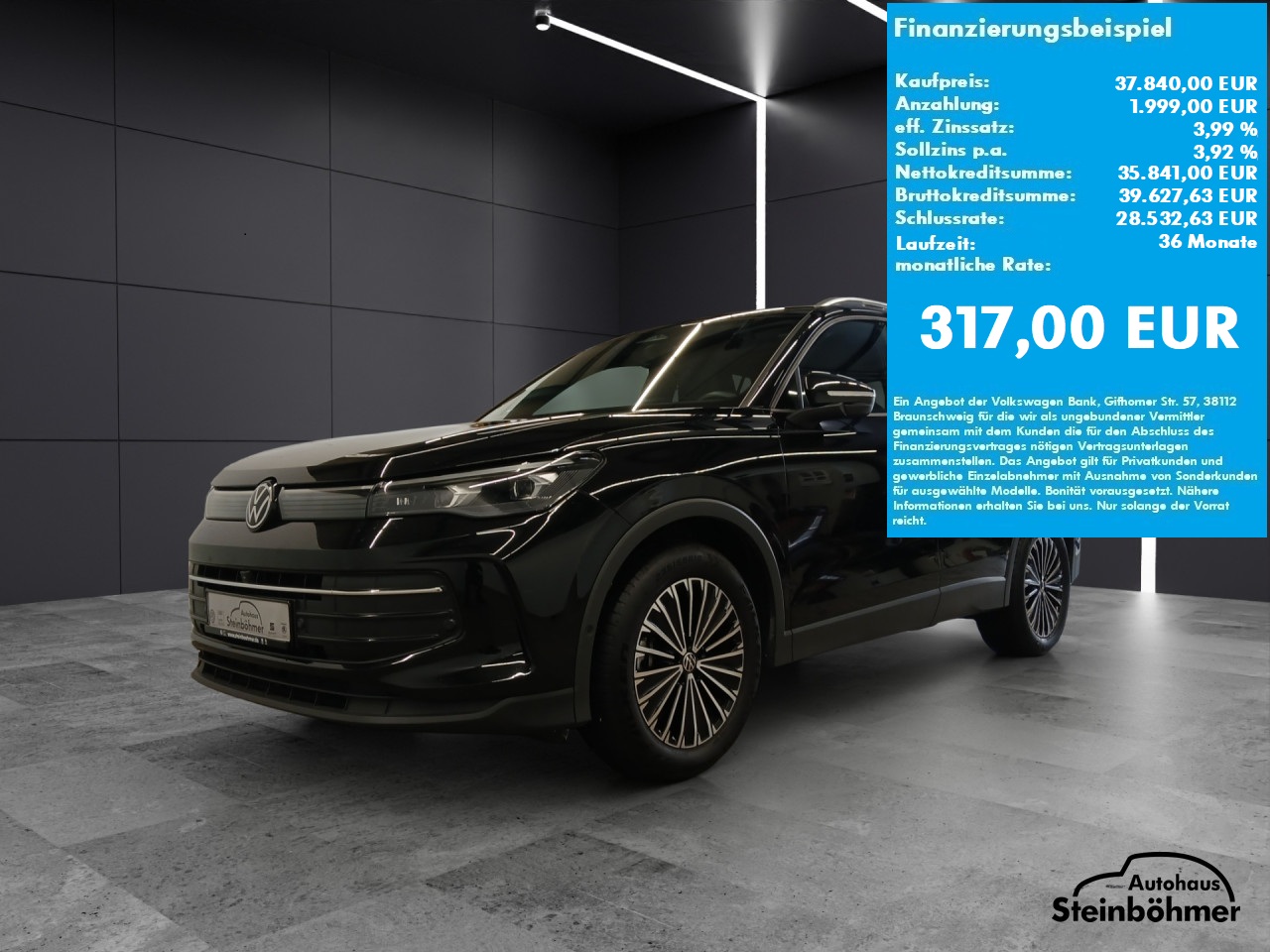 VW Tiguan GOAL 2.0TDI DSG IQ.Light NAV AHK ACC Bluetooth Head Up Display Navi LED Klima Einparkhilfe el. Fenster