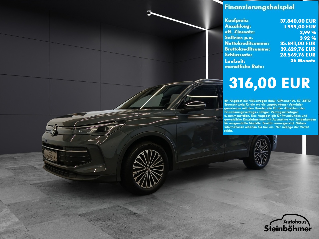 VW Tiguan GOAL 2.0TDI DSG IQ.Light NAV AHK ACC Bluetooth Head Up Display Navi LED Klima Einparkhilfe el. Fenster