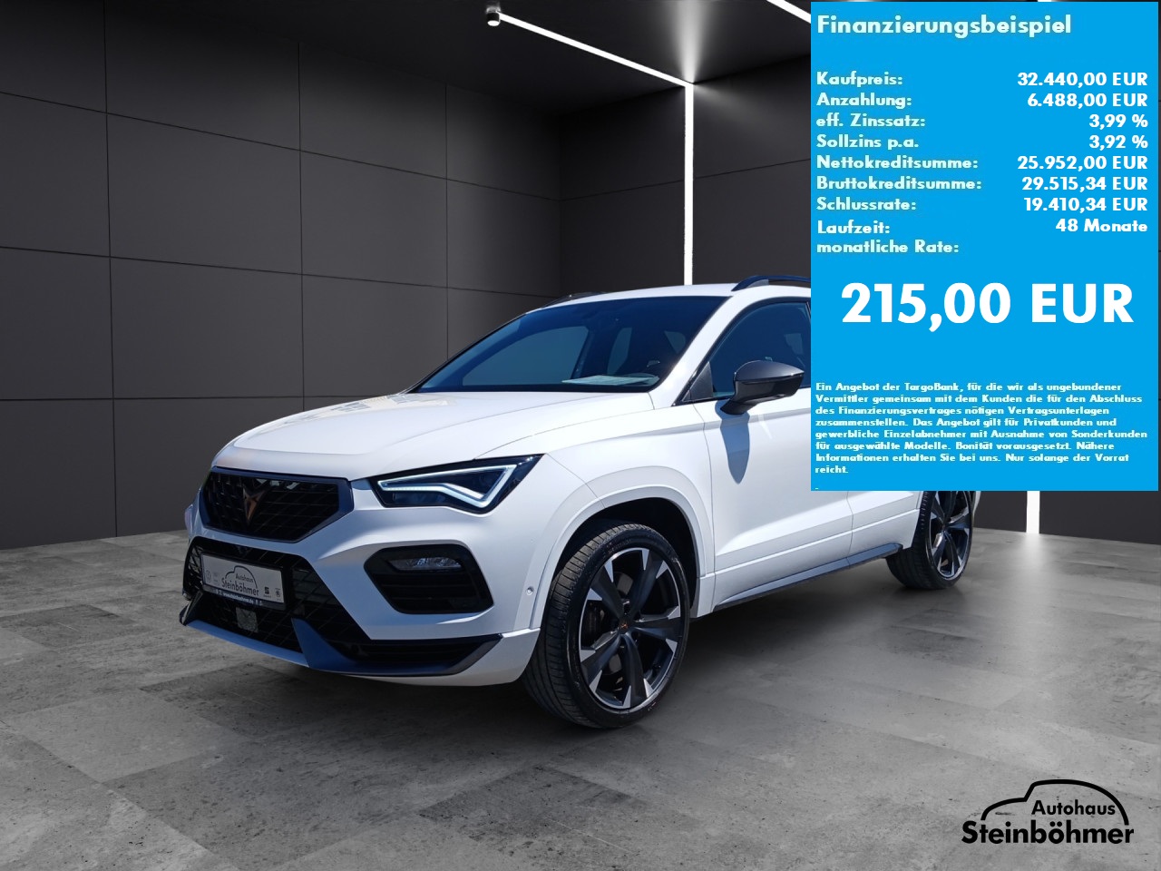 CUPRA Ateca 2.0TSI 4M DSG LED NAV AreaView ParkAssist Sportpaket Bluetooth Navi Klima Einparkhilfe