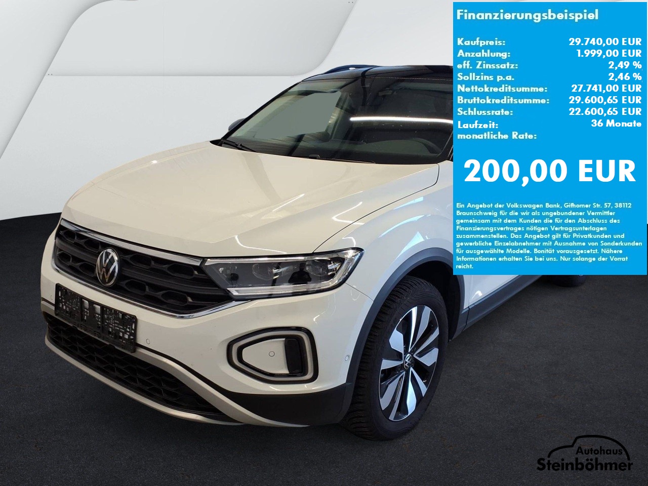 VW T-Roc GOAL 2.0TDI DSG LED Plus NAV AHK ACC Bluetooth Navi Klima Einparkhilfe el. Fenster