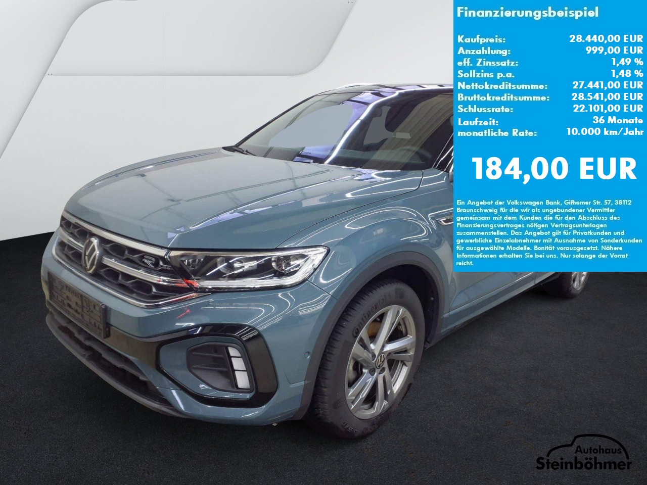 VW T-Roc R-Line 1.5TSI DSG LEDPlus NAV AHK ACC SHZ Bluetooth Navi LED Klima Einparkhilfe el. Fenster