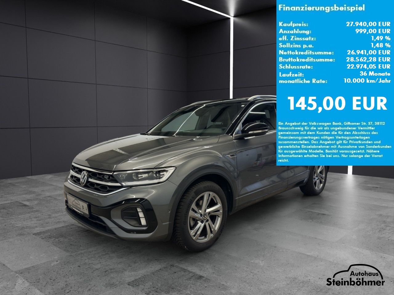 VW T-Roc R-Line 1.5TSI DSG LEDPlus NAV AHK ACC Bluetooth Navi LED Klima Einparkhilfe el. Fenster