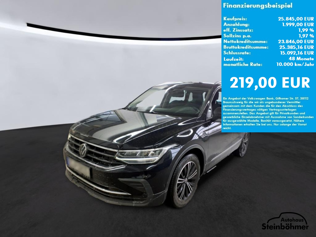 VW Tiguan ACTIVE 1.5 TSI RearView NAV AppCon ACC Bluetooth Navi LED Klima Einparkhilfe el. Fenster (Kopie | 27398)