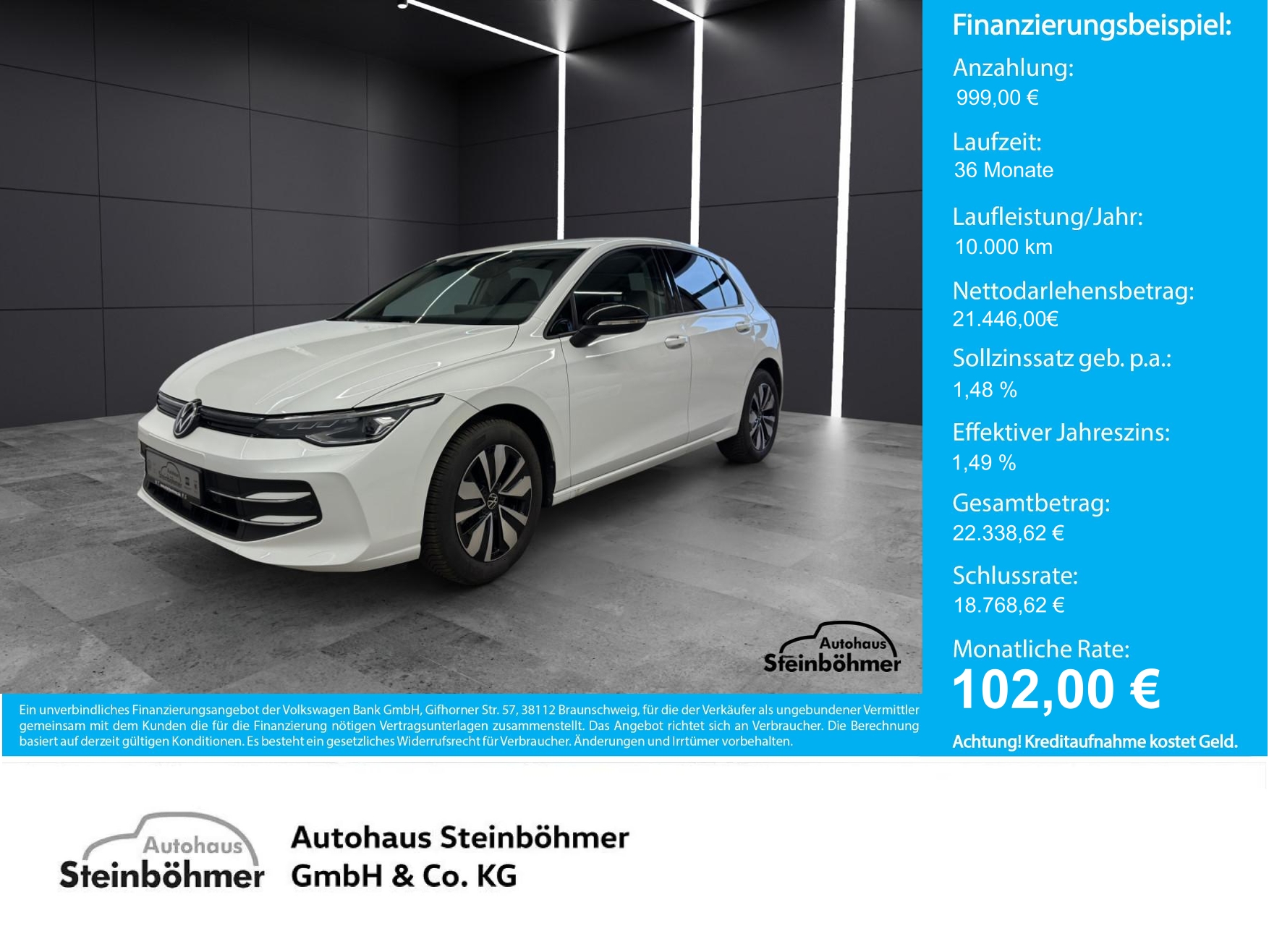 VW Golf Goal 1.5TSI LEDPlus NAV AHK ACC SHZ RearView Bluetooth Navi LED Klima Einparkhilfe el. Fenster