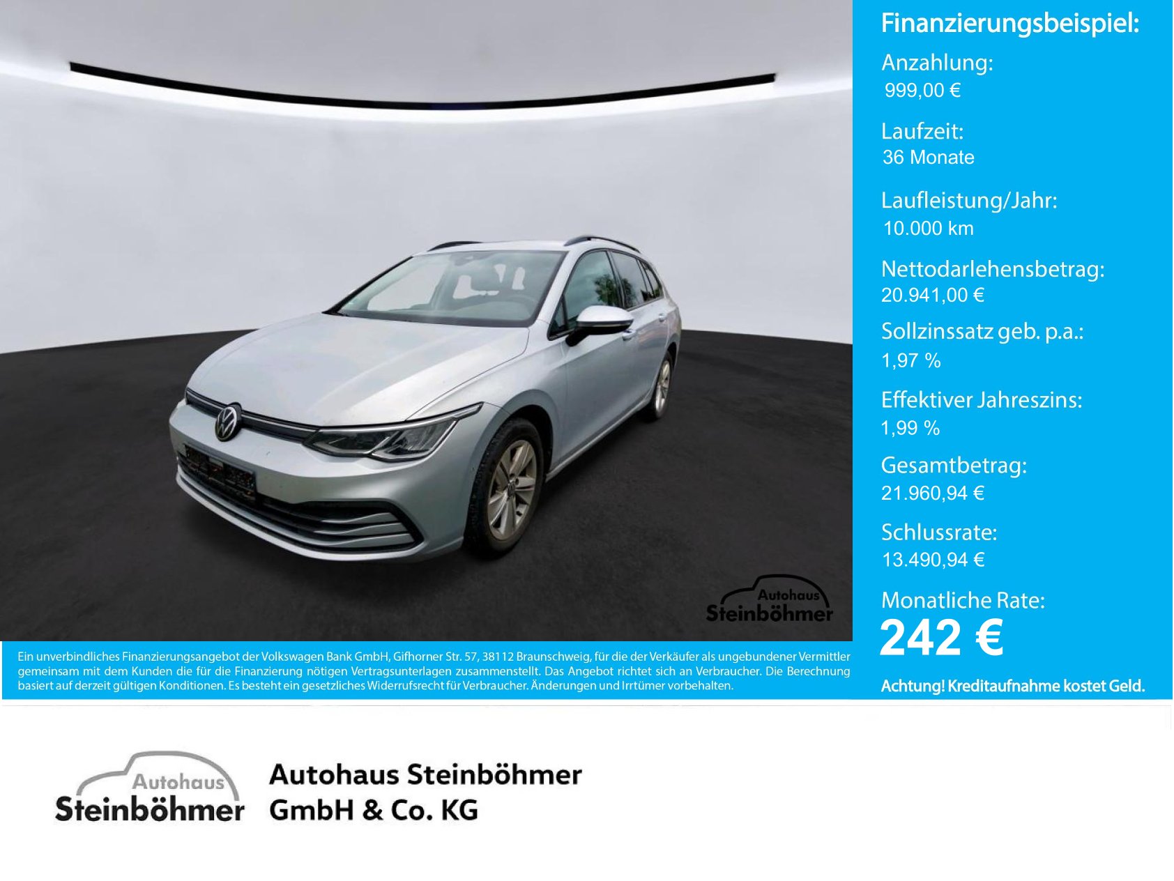VW Golf Variant Life 1.5eTSI DSG LED NAV ACC IQ.Drive Bluetooth Navi Klima Einparkhilfe el. Fenster