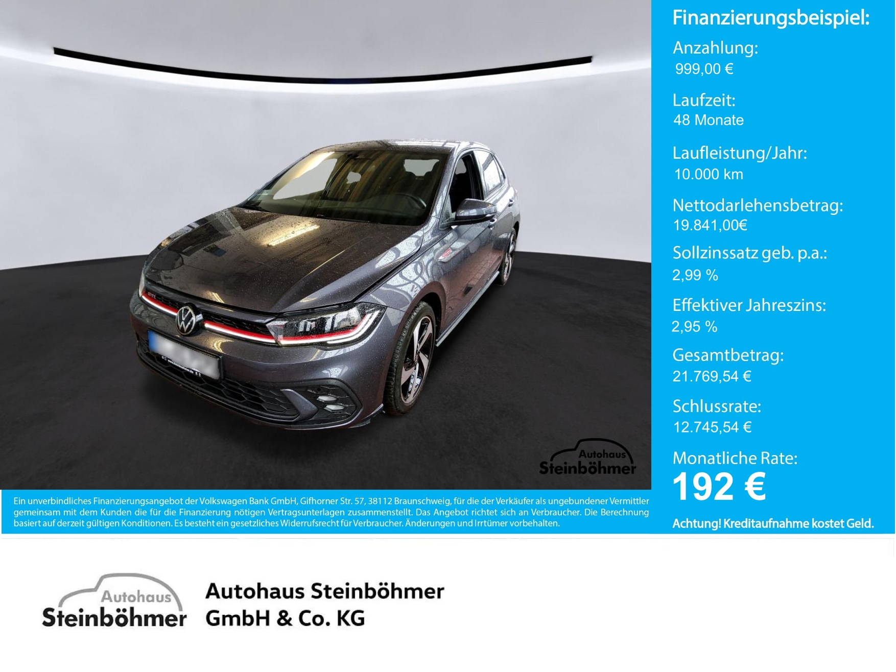 VW Polo GTI 2.0TSI DSG IQ.Light AppCon SHZ Bluetooth LED Klima Einparkhilfe el. Fenster 